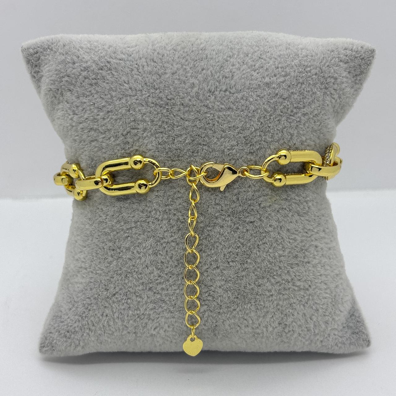 #PAL199 - Pulsera De Eslabones De Oro Laminado 18k - LB085/