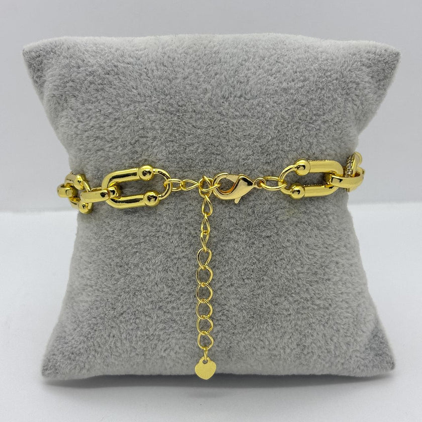 #PAL199 - Pulsera De Eslabones De Oro Laminado 18k - LB085/