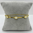 #PAL209 - Pulsera Doble Con Rombos De Acero Laminado 18k - LB035/