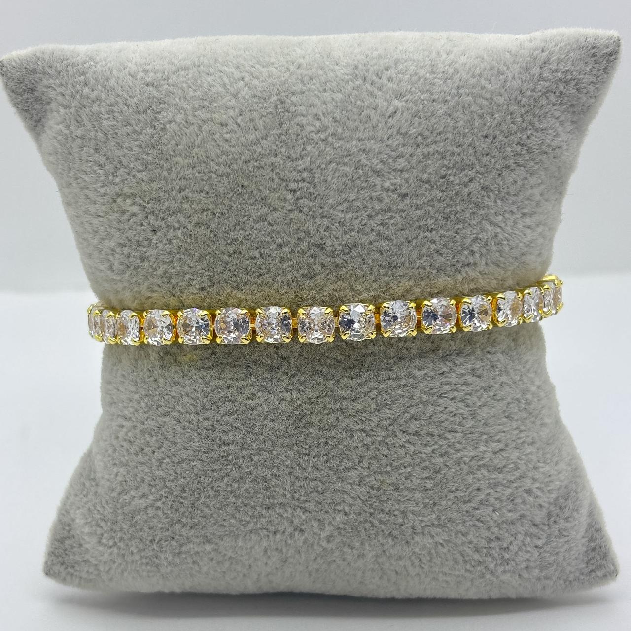 #PAL154 - Pulsera Con Piedra Zirconia De Oro Laminado 18k - LB040/