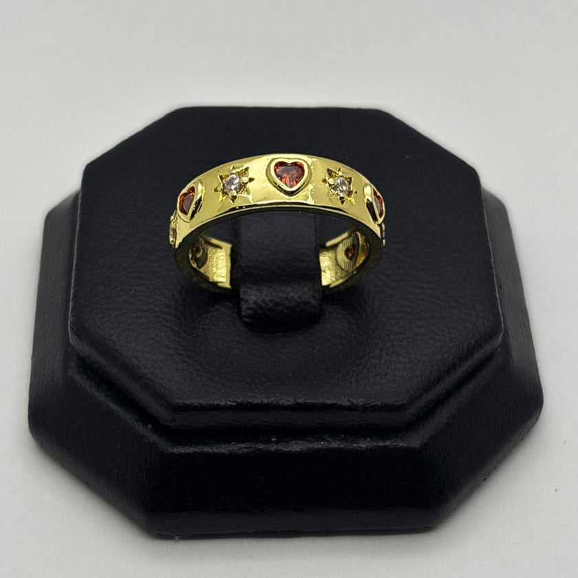 #AOL184 - Anillo De Corazones De Oro Laminado 18k - LB030/