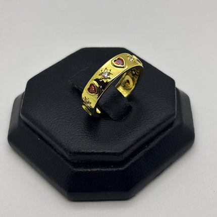 #AOL184 - Anillo De Corazones De Oro Laminado 18k - LB030/