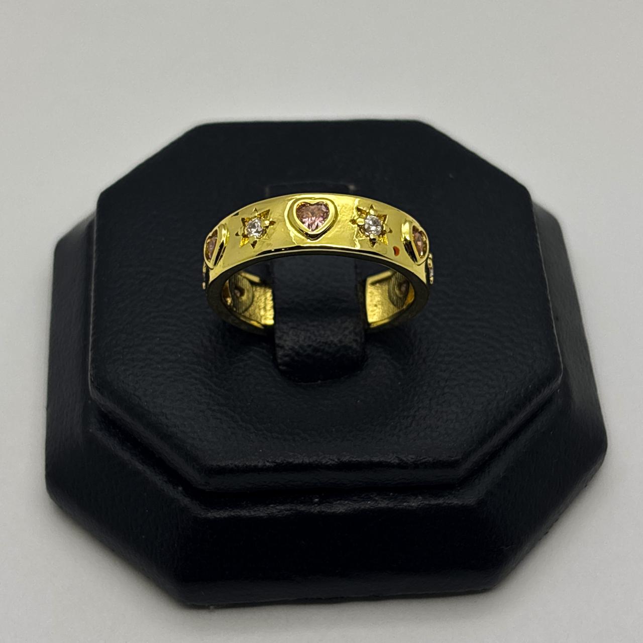 #AOL184 - Anillo De Corazones De Oro Laminado 18k - LB030/