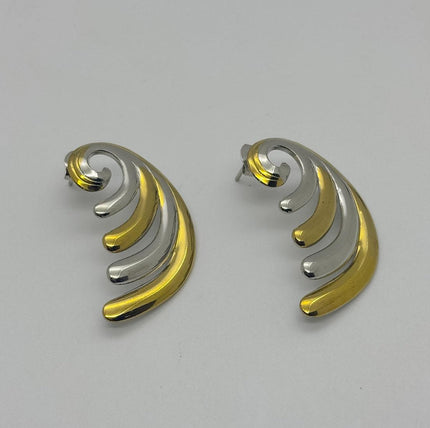 #ARL173 - Aretes Oro Laminado Bicolor De Oro Laminado 18k - LB030/
