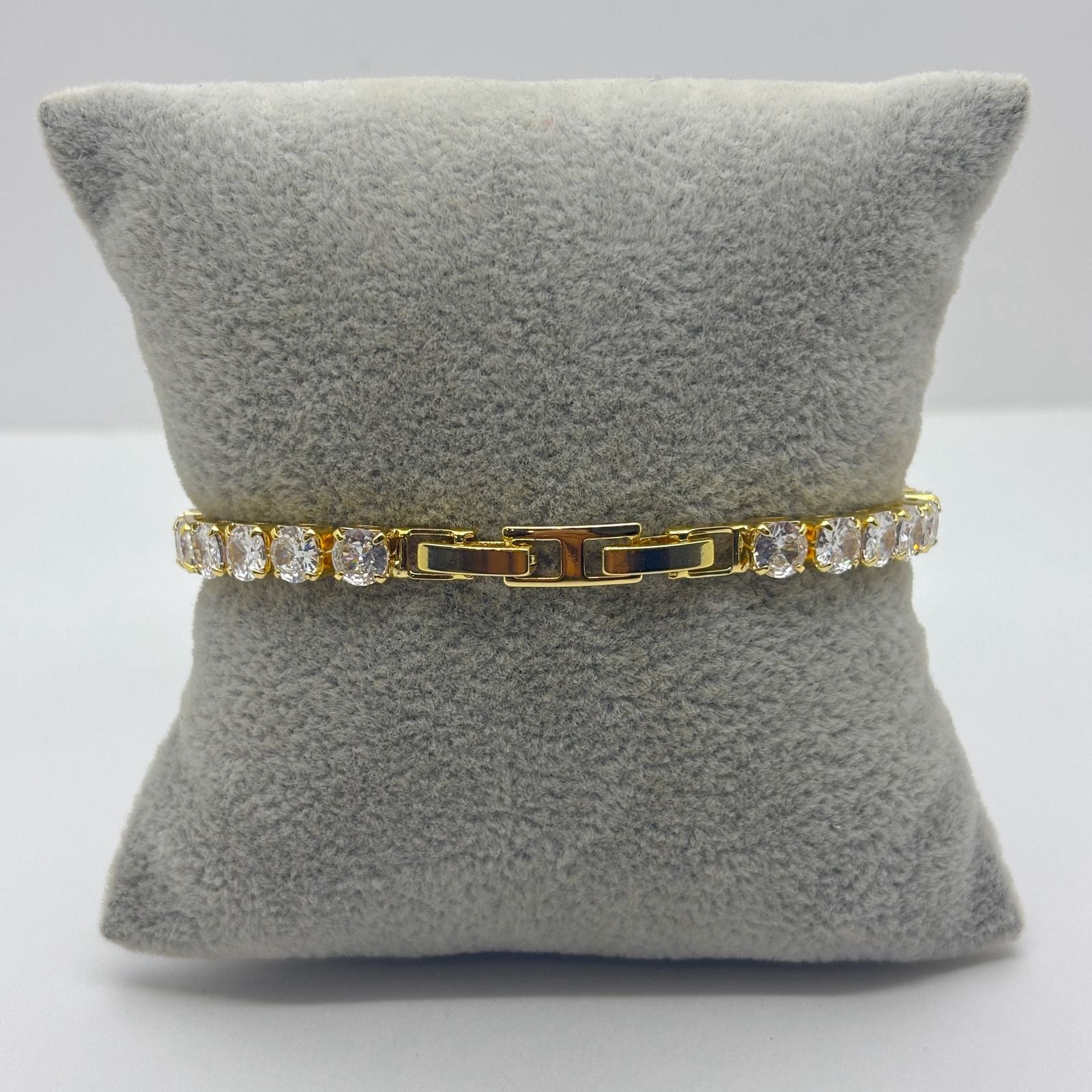 #PAL152 - Pulsera Con Piedra Zirconia De Oro Laminado 18k - LB040/