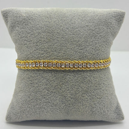 #PAL152 - Pulsera Con Piedra Zirconia De Oro Laminado 18k - LB040/