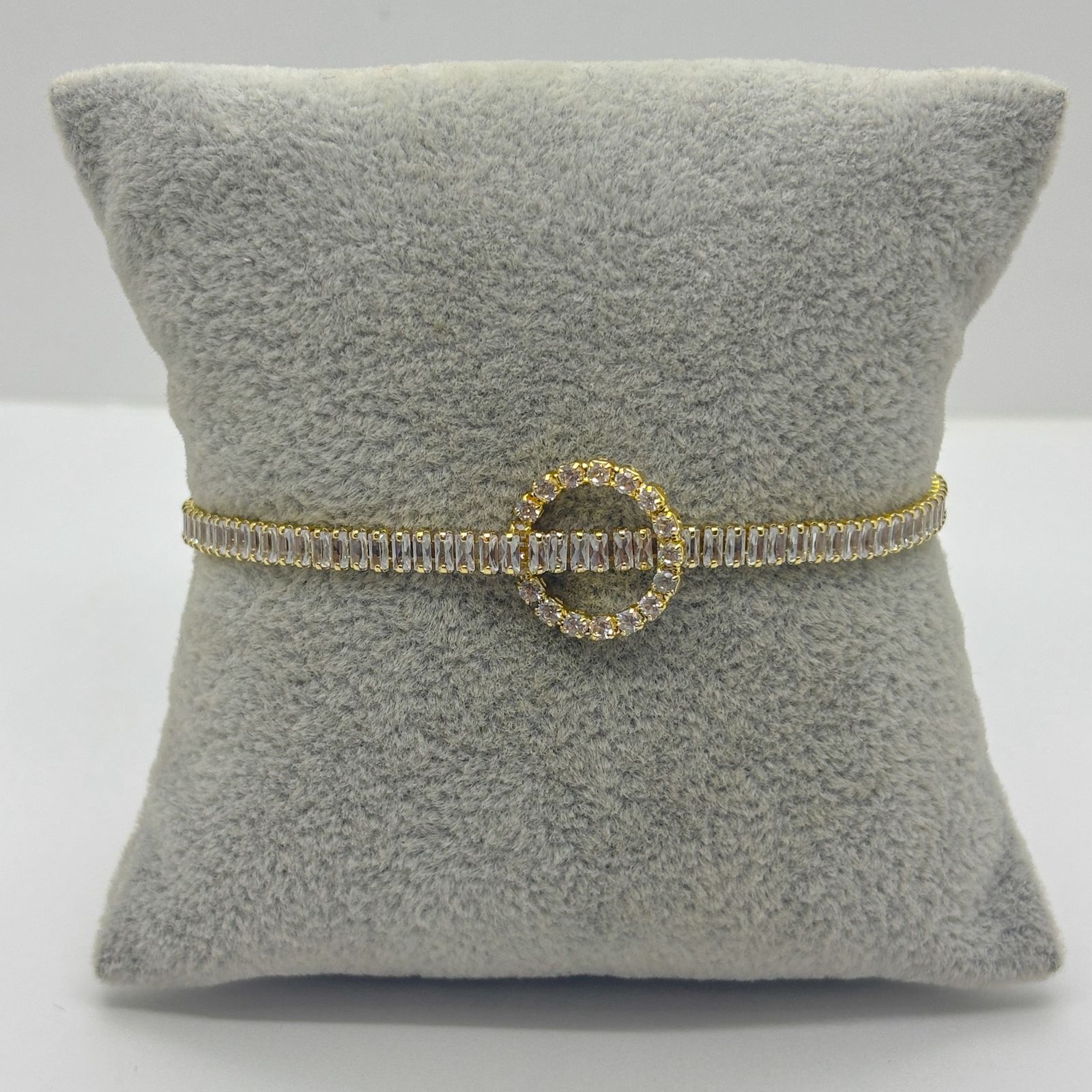 #PAL155 - Pulsera Con Piedra Zirconia De Oro Laminado 18k - LB035/