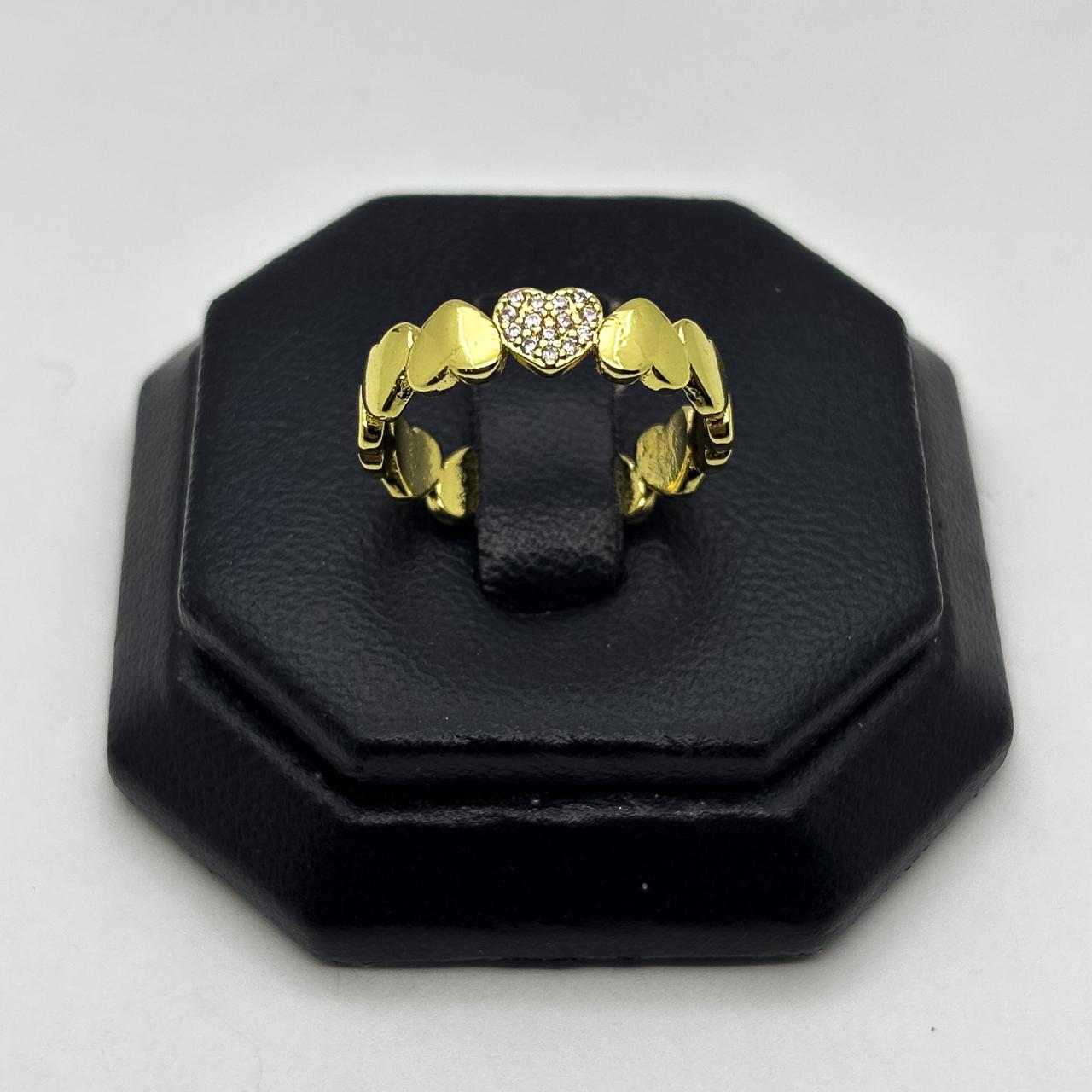 #AOL181 - Anillo De Corazones Oro Laminado 18k - LB020/