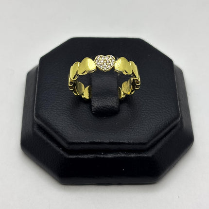 #AOL181 - Anillo De Corazones Oro Laminado 18k - LB020/