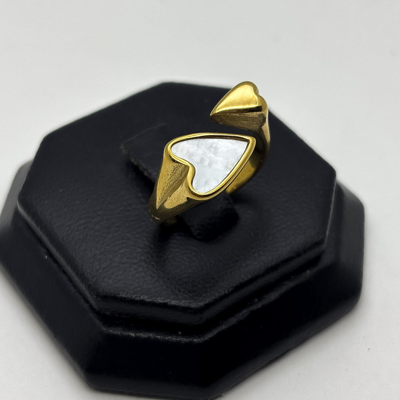 #AOL177 - Anillo De Corazones De Acero Laminado 18k - LB025/
