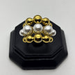 #AOL185 - Anillo De Bolitas Con Perlas Oro Laminado 18k - LA050/