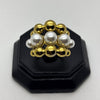 #AOL185 - Anillo De Bolitas Con Perlas Oro Laminado 18k - LA050/