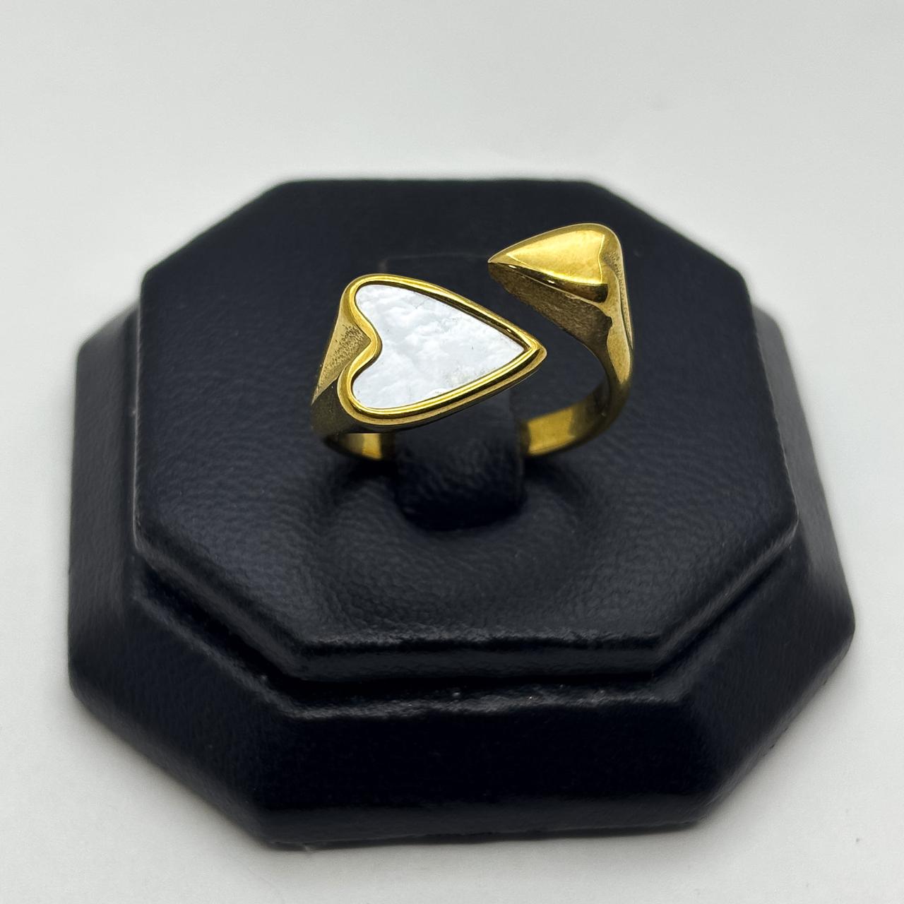 #AOL177 - Anillo De Corazones De Acero Laminado 18k - LB025/