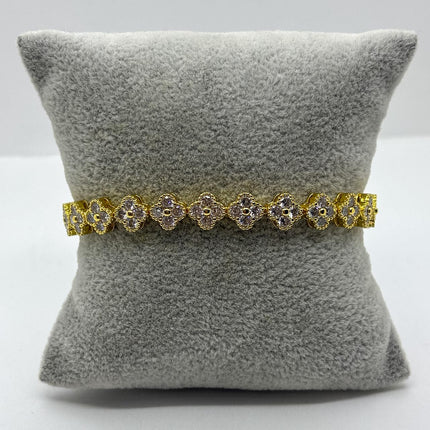 #PAL208 - Pulsera De Trébol Oro Laminado 18k - LB050/