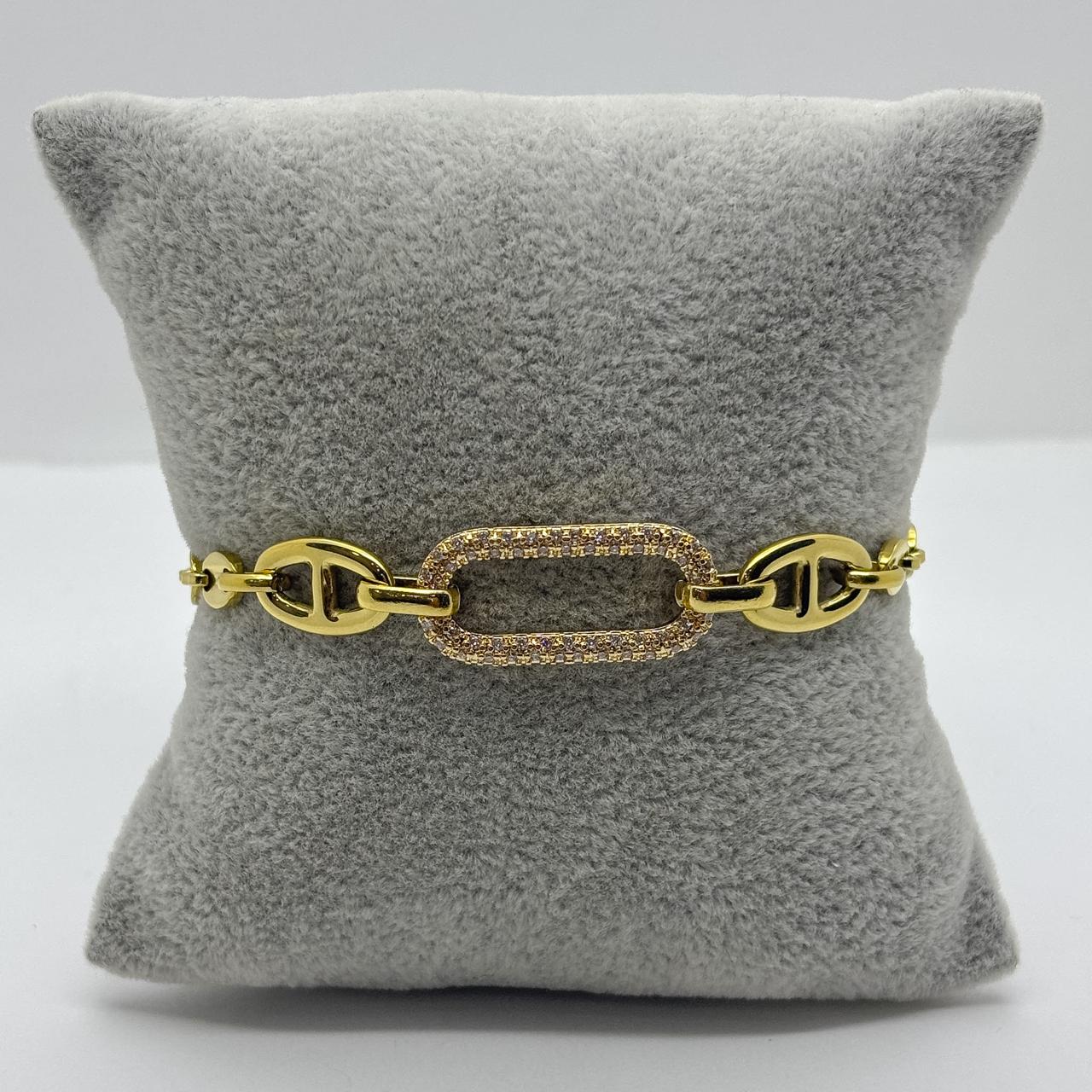 #PAL197 - Pulsera Acero Laminado 18k - LB055/