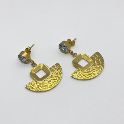 #ARL176 - Aretes Con Piedra Zirconia De Oro Laminado 18k - LA030/