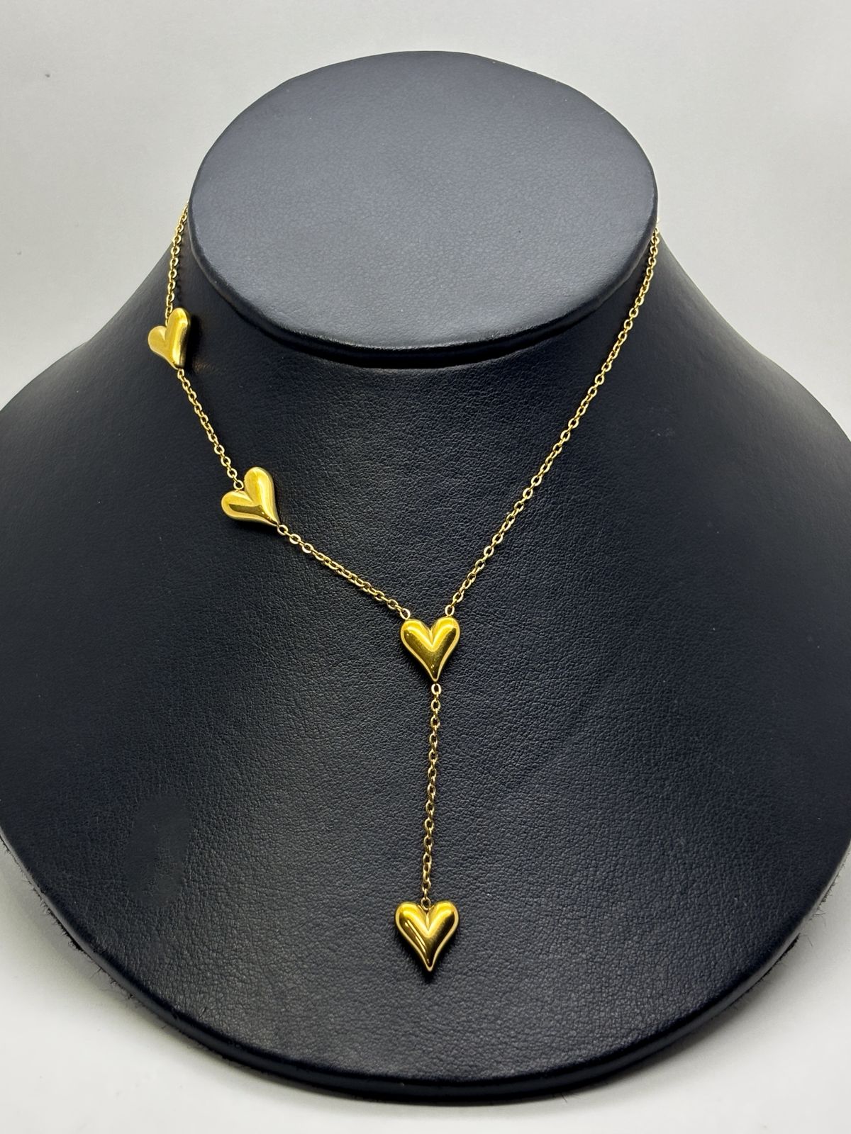 #GOL185 - Gargantilla De Corazones Acero Laminado 18k - LB030/