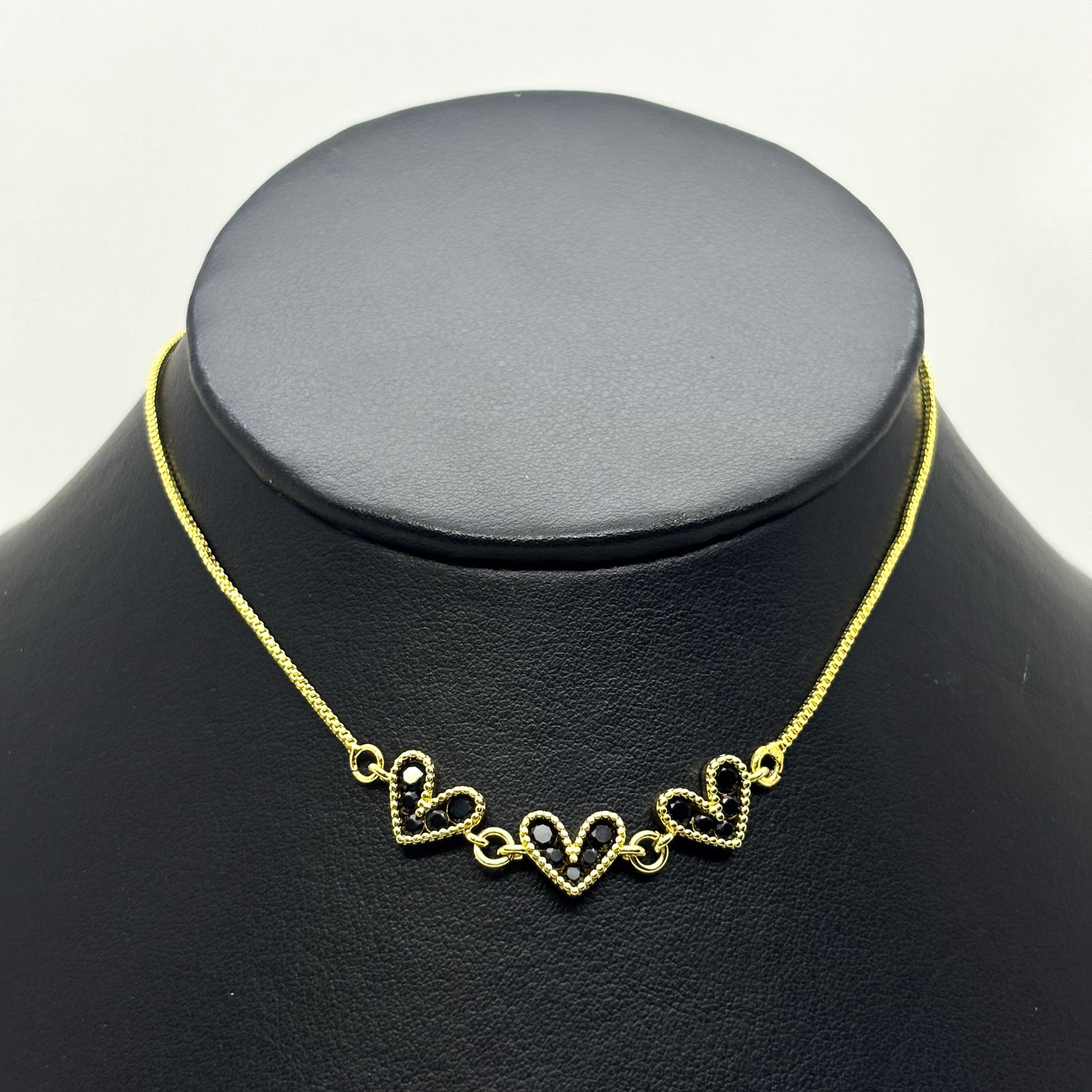 #GOL178 - Gargantilla De Corazones Oro Laminado 18k - LB025/