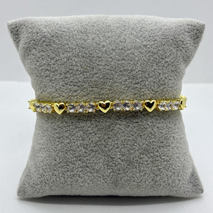 #PAL223 - Pulsera Con Corazones Oro Laminado 18k - LA060/
