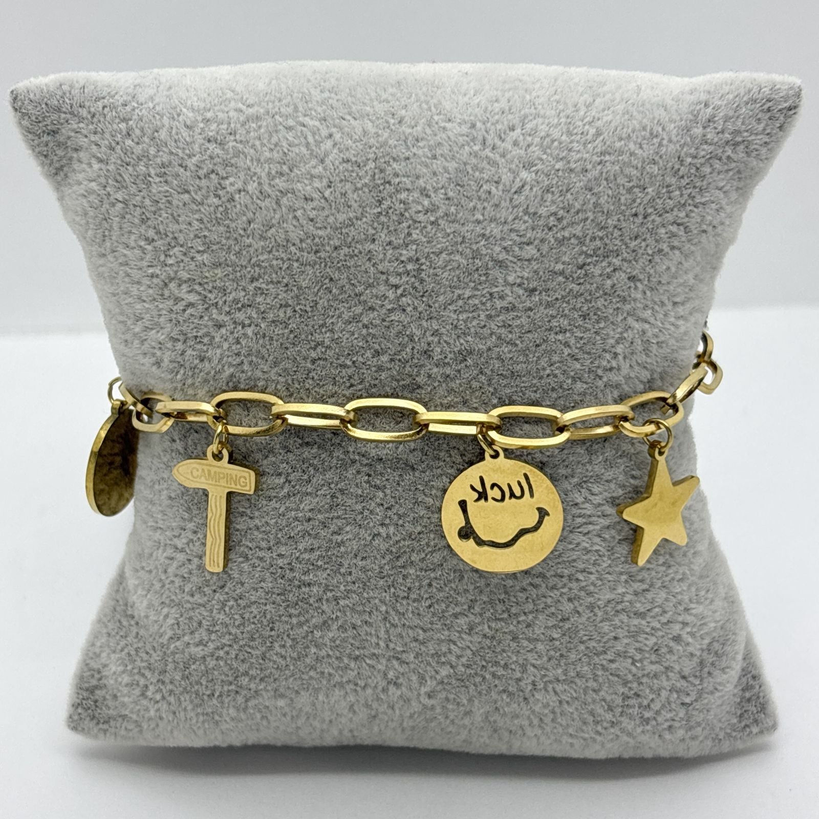#PAL219 - Pulsera De La Suerte Acero Laminado 18k - LA025/