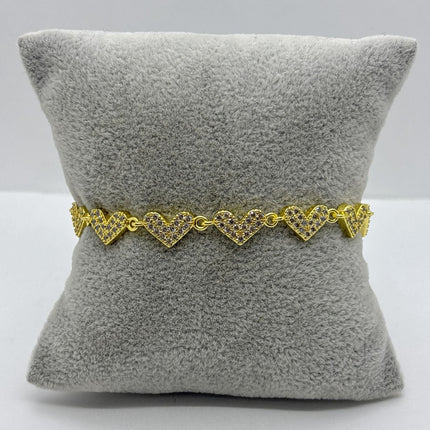 #PAL227 - Pulsera De Corazones Oro Laminado 18k - LA065/