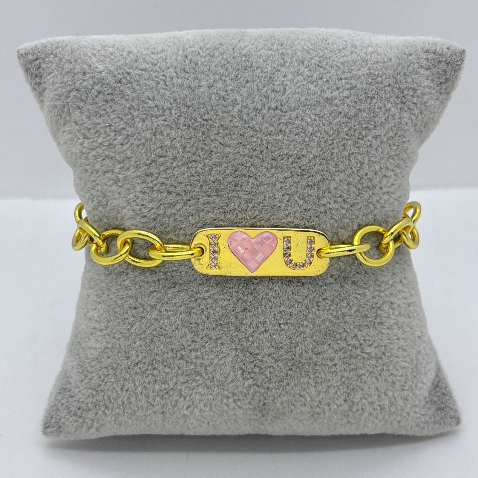 #PAL133 - Pulsera I Love U Acero Laminado 18k - LA040/