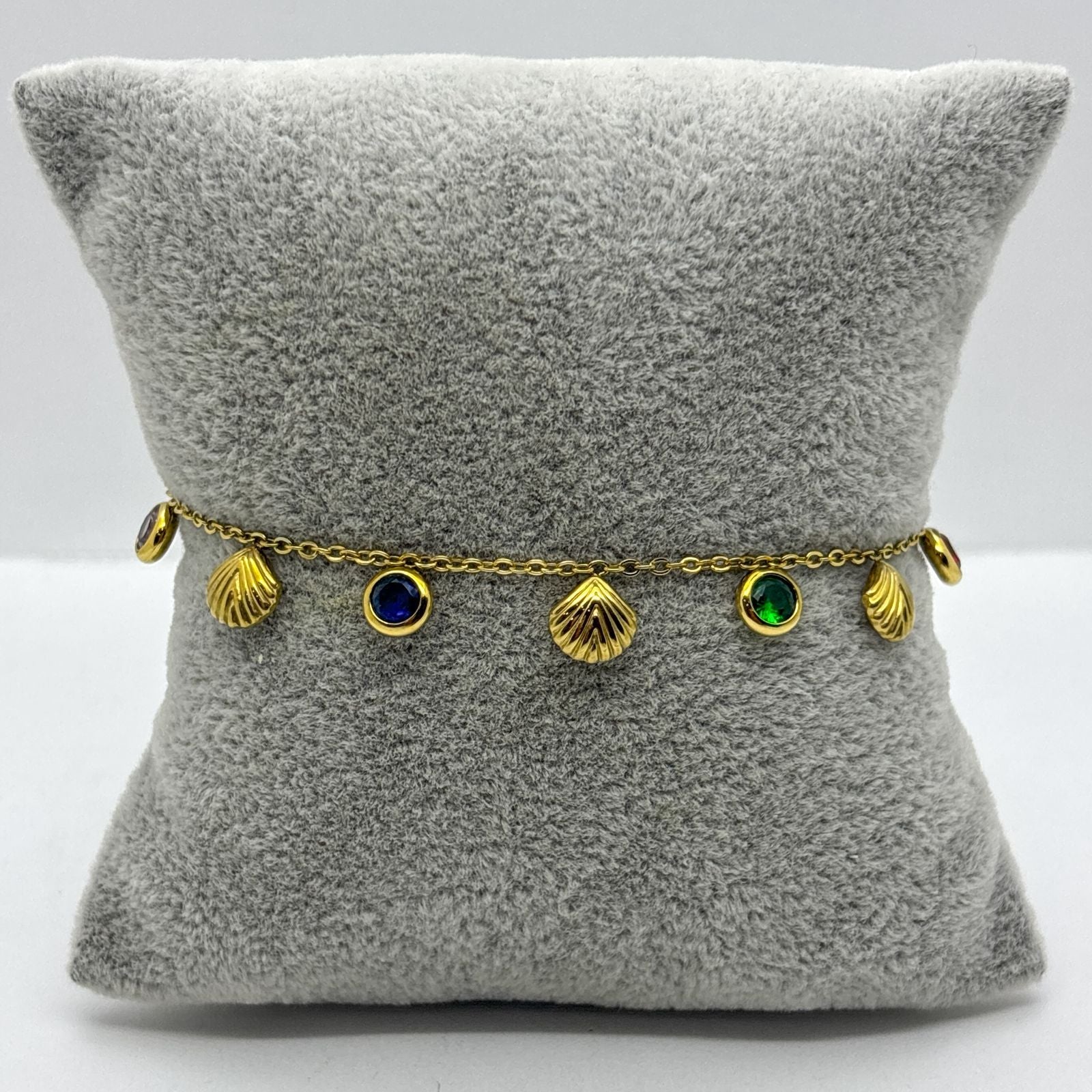 #PAL189 - Pulsera De Conchas Acero Laminado 18k - LB025/