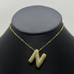 #GOL163 - Gargantilla De Letra Con Piedra Zirconia De Oro Laminado 18k - LB030/