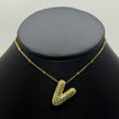 #GOL163 - Gargantilla De Letra Con Piedra Zirconia De Oro Laminado 18k - LB030/