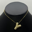 #GOL163 - Gargantilla De Letra Con Piedra Zirconia De Oro Laminado 18k - LB030/