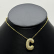 #GOL163 - Gargantilla De Letra Con Piedra Zirconia De Oro Laminado 18k - LB030/