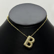 #GOL163 - Gargantilla De Letra Con Piedra Zirconia De Oro Laminado 18k - LB030/
