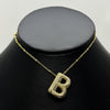 #GOL163 - Gargantilla De Letra Con Piedra Zirconia De Oro Laminado 18k - LB030/