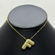#GOL163 - Gargantilla De Letra Con Piedra Zirconia De Oro Laminado 18k - LB030/