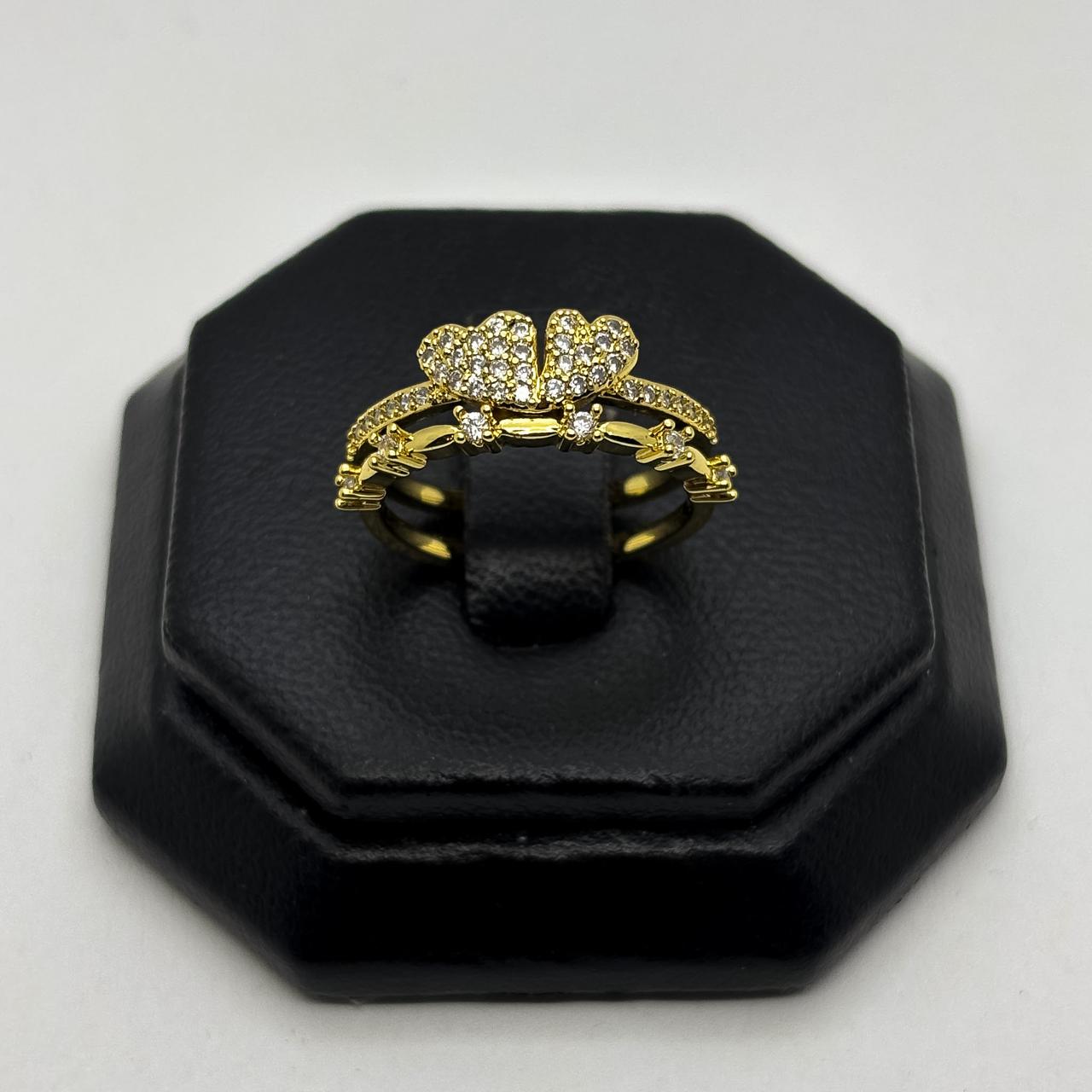 #AOL179 - Anillo De Corazones De Oro Laminado 18k - LA030/
