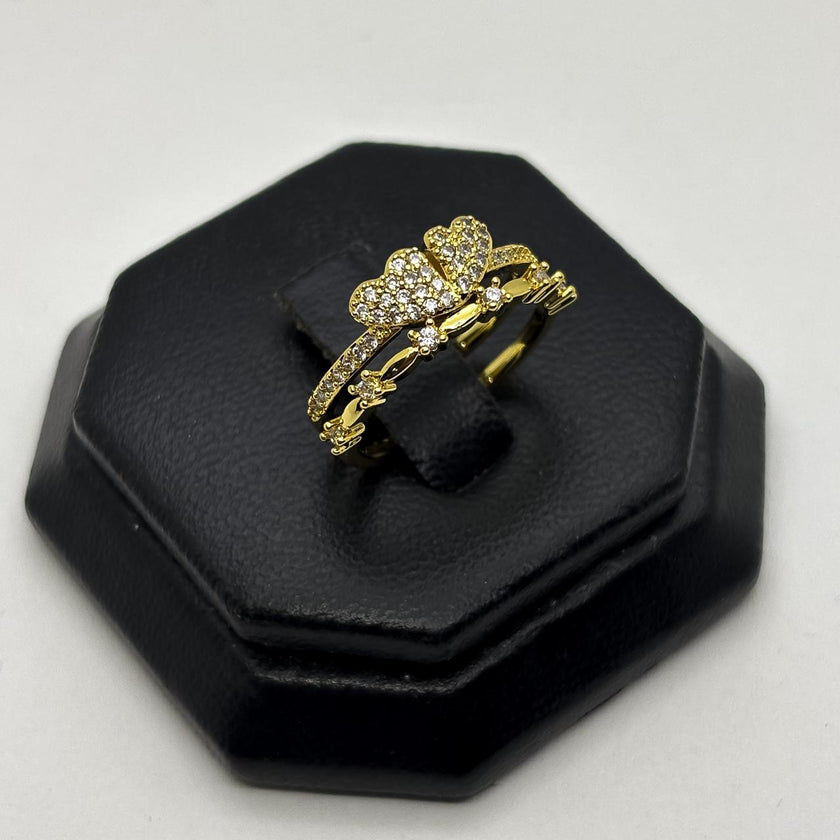 #AOL179 - Anillo De Corazones De Oro Laminado 18k - LA030/