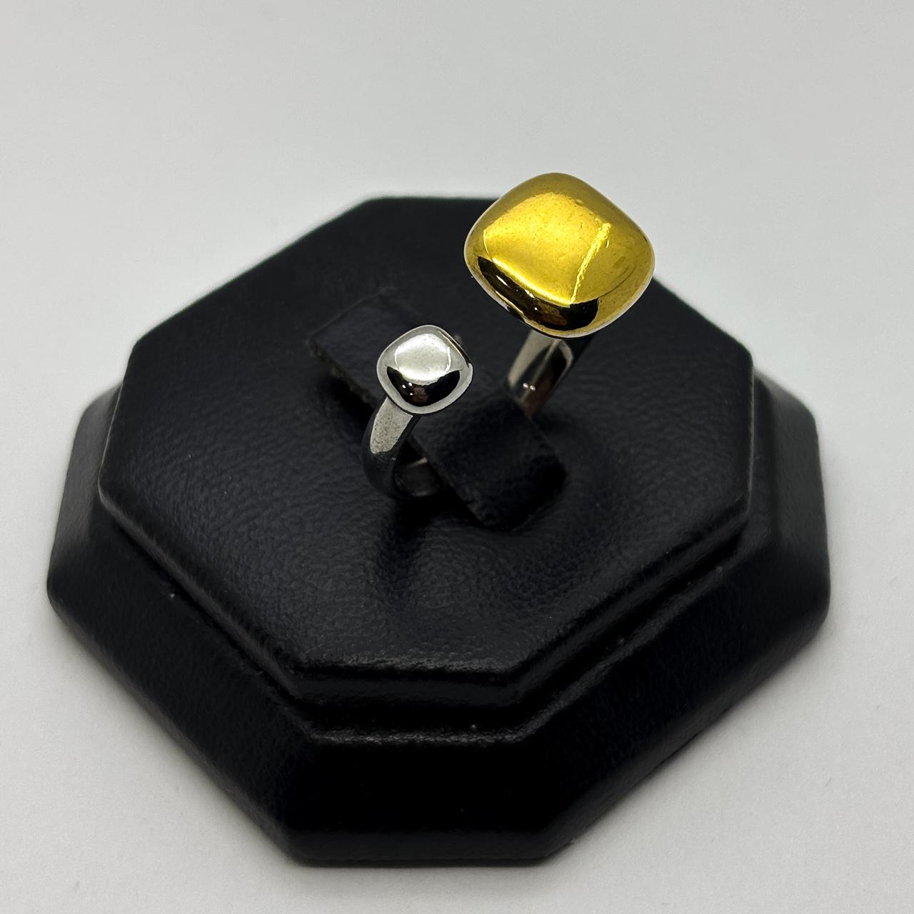#AOL183 - Anillo Cuadrado Acero Laminado 18k - LB035/
