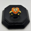 #AOL176 - Anillo De Corazón Esmaltado De Oro Laminado 18k - LA030/