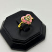 #AOL176 - Anillo De Corazón Esmaltado De Oro Laminado 18k - LA030/