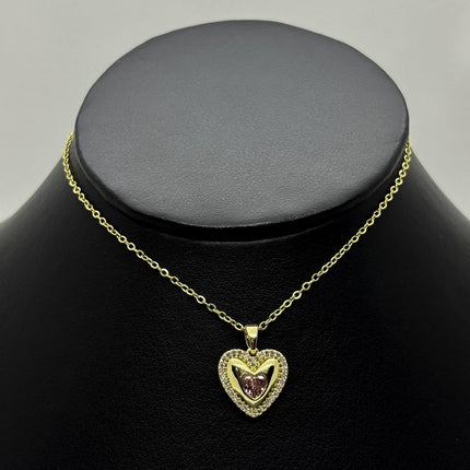 #GOL193 - Gargantilla De Corazón Medio Bombacho De Acero Laminado 18k - LA025/