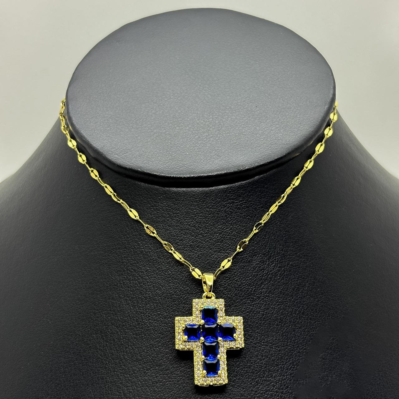 #GOL223 - Gargantilla De Cruz De Oro Laminado 18k - LB030/