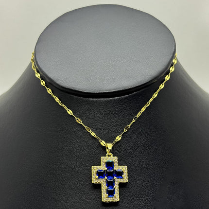 #GOL223 - Gargantilla De Cruz De Oro Laminado 18k - LB030/
