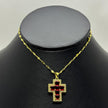 #GOL223 - Gargantilla De Cruz De Oro Laminado 18k - LB030/
