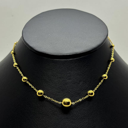 #GOL205 - Gargantilla De Bolitas De Oro Laminado 18k - LB030/