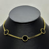 #GOL198 - Gargantilla Con Tres Circulos De Acero Laminado 18k - LA025/