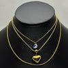 #GOL225 - Gargantilla Triple Con Corazones De Acero Laminado 18k - LB050/