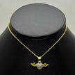 #GOL212 - Gargantilla De Corazón Con Alas De Oro Laminado 18k - LA025/