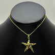 #GOL209 - Gargantilla De Estrella De Mar Con Piedra Zirconia De Oro Laminado 18k - LA030/