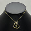 #GOL213 - Gargantilla De Corazón Con Cruz De Oro Laminado 18k - LB025/