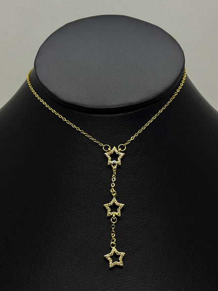 #GOL219 - Gargantilla De Estrellas De Acero Laminado 18k - LB030/